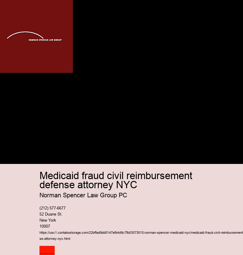 Medicaid fraud civil reimbursement defense attorney NYC
