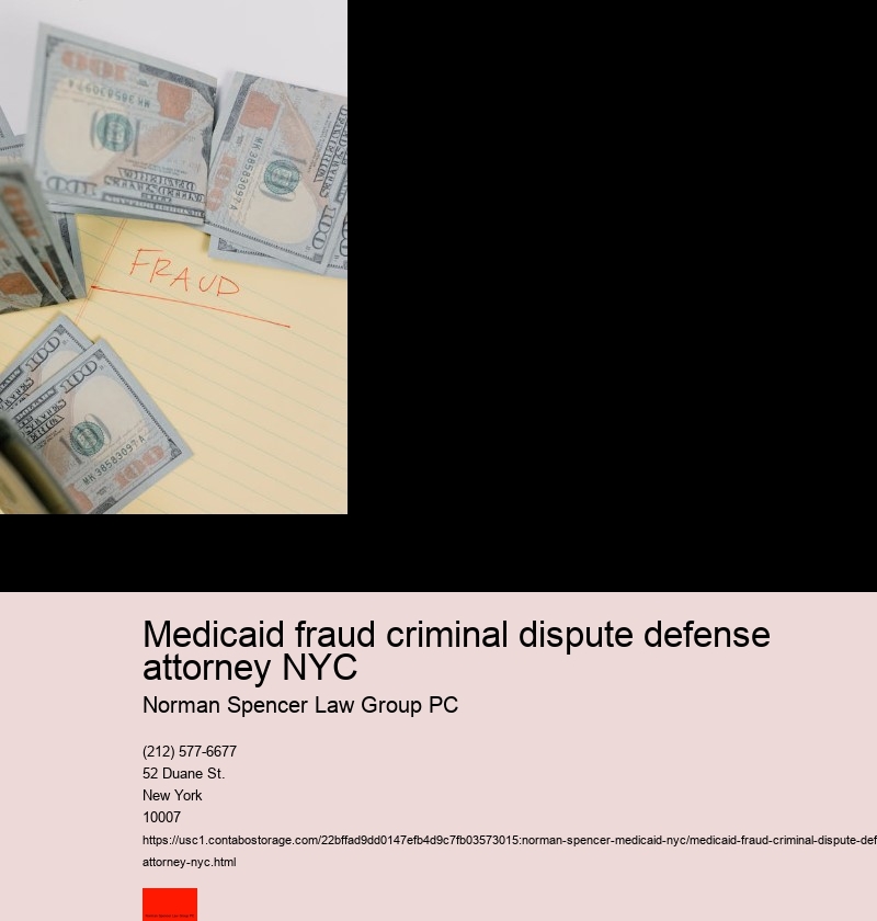 Medicaid fraud criminal dispute defense attorney NYC